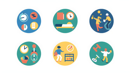 Colourful Daily Activities Pictogram Set