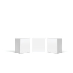 Blank White Carton Box Packaging Mockup Set Vector