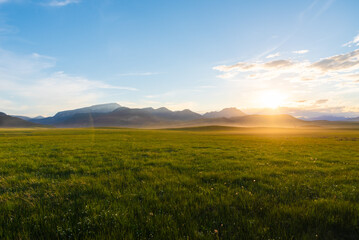 Wide Angle Landscape Over Agricultural Fields