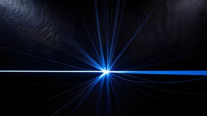 A single fiber optic cable glowing against a black background