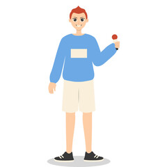 Professional Journalist Cartoon Character. Isolated on White Background.