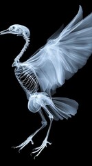 Obraz premium X-ray of a bird showcasing its skeletal structure