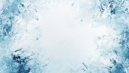 Frozen ice texture frame, winter background, frosty design