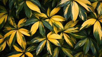 Stunning Yellow and Green Leaf Pattern in Nature