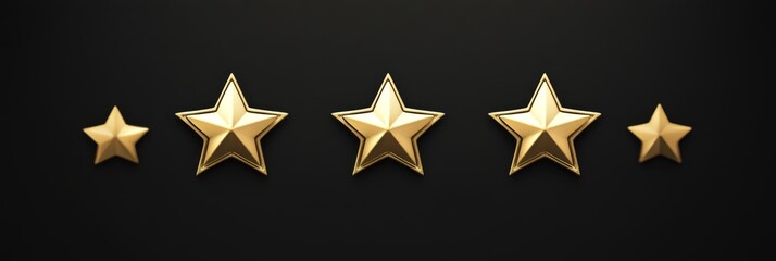 Obraz premium Golden Stars on Black Background: Symbol of Excellence and Achievement