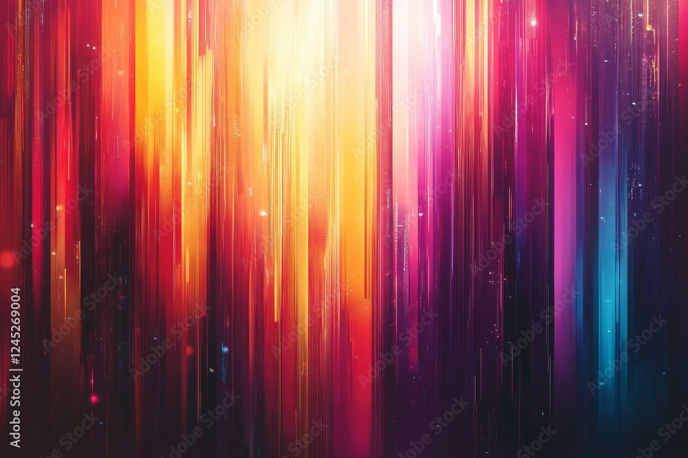 Poster vibrant abstract vertical light streaks with dynamic colors and depth