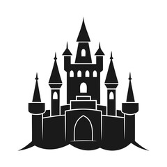 Simple Silhouette of a Majestic Fantasy Castle