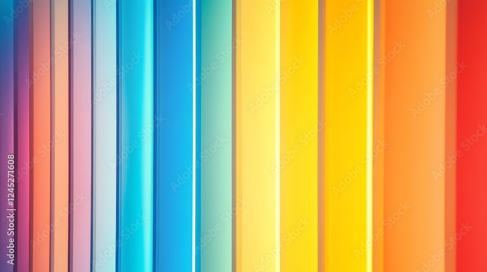 Poster vibrant rainbow stripes: multicolored geometric pattern in abstract vertical design