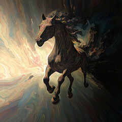 Fractal horse running