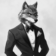 Wolf in a tux
