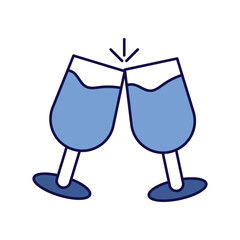 Champagne blue icon with white background vector stock illustration