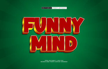 funny mind editable text effect with a smart and funny text style