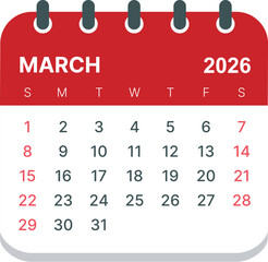 2026 calender-March