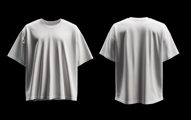 White oversized tee shirt mockup, front & back, studio, design