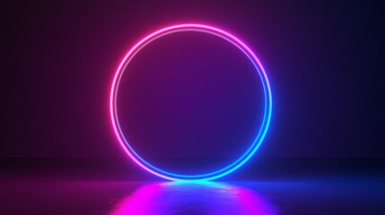 Fototapeta premium Neon Circle Graphic Design - Vibrant Colors and Abstract Shape