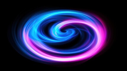 Naklejka premium Vivid neon swirls of blue and pink light, forming a mesmerizing gradient perfect for tech and creative projects
