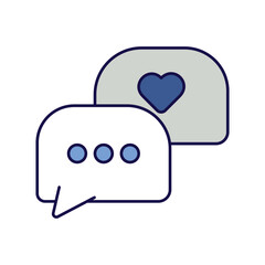 love chat blue icon with white background vector stock illustration