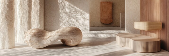 Modern Minimalist Interior Design with Natural Light and Warm Tones