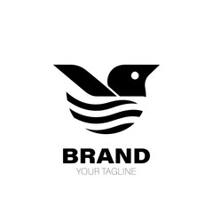 Gull Logo. Gull Logo Design. Gull Logo Brand. Gull Logo Vector Design Isolated on White Background