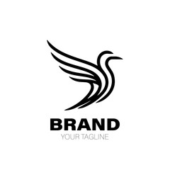 Gull Logo. Gull Logo Design. Gull Logo Brand. Gull Logo Vector Design Isolated on White Background