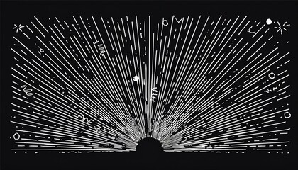 Line explosion surprise burst ray icon elements. Hand drawn explosion surprise line icon for title headline illustration. Doodle exclamation confetti vector illustration.