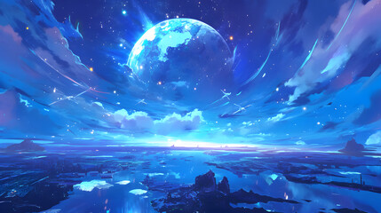 Star space illustration anime style