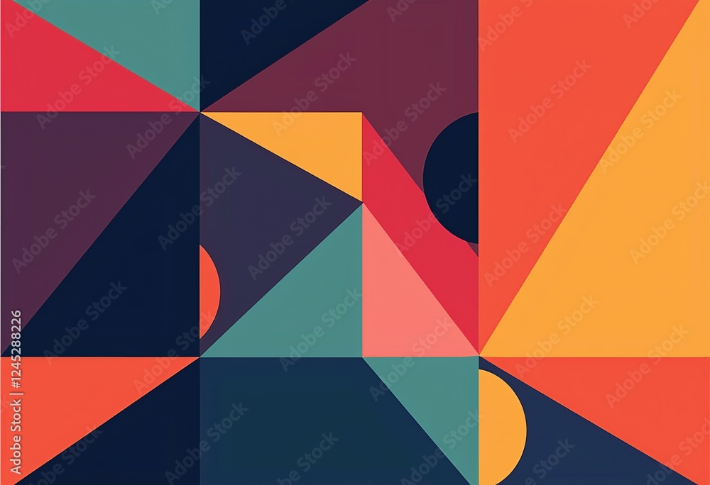 Poster abstract geometric vector pattern: seamless graphic design for digital art, branding, and surface de