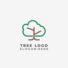 Obraz premium Elegant lineart style tree logo design reflects growth