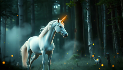 A Unicorn Standing in an Enchanted Forest 2