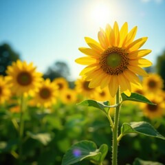 Obraz premium Blooming Galphimia brasiliensis in a sunny spot, botany, horticulture, sunflowers