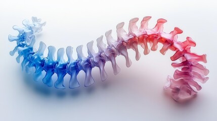 Futuristic Transparent Spine with Gradient Colors. Generative AI