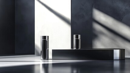 Modern Minimalist Product Packaging Design Presentation in a Studio Setting