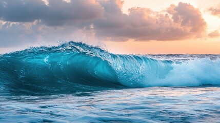 Majestic Ocean Wave at Sunset