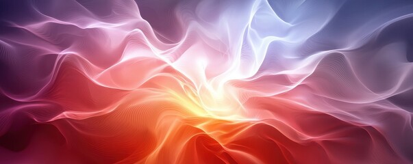 Obraz premium A vibrant abstract image showcasing flowing waves of color, blending shades of red, blue, and white in a dynamic, ethereal composition.