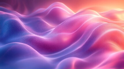 Obraz premium Soft Gradient Waves in Pink and Purple. Generative AI