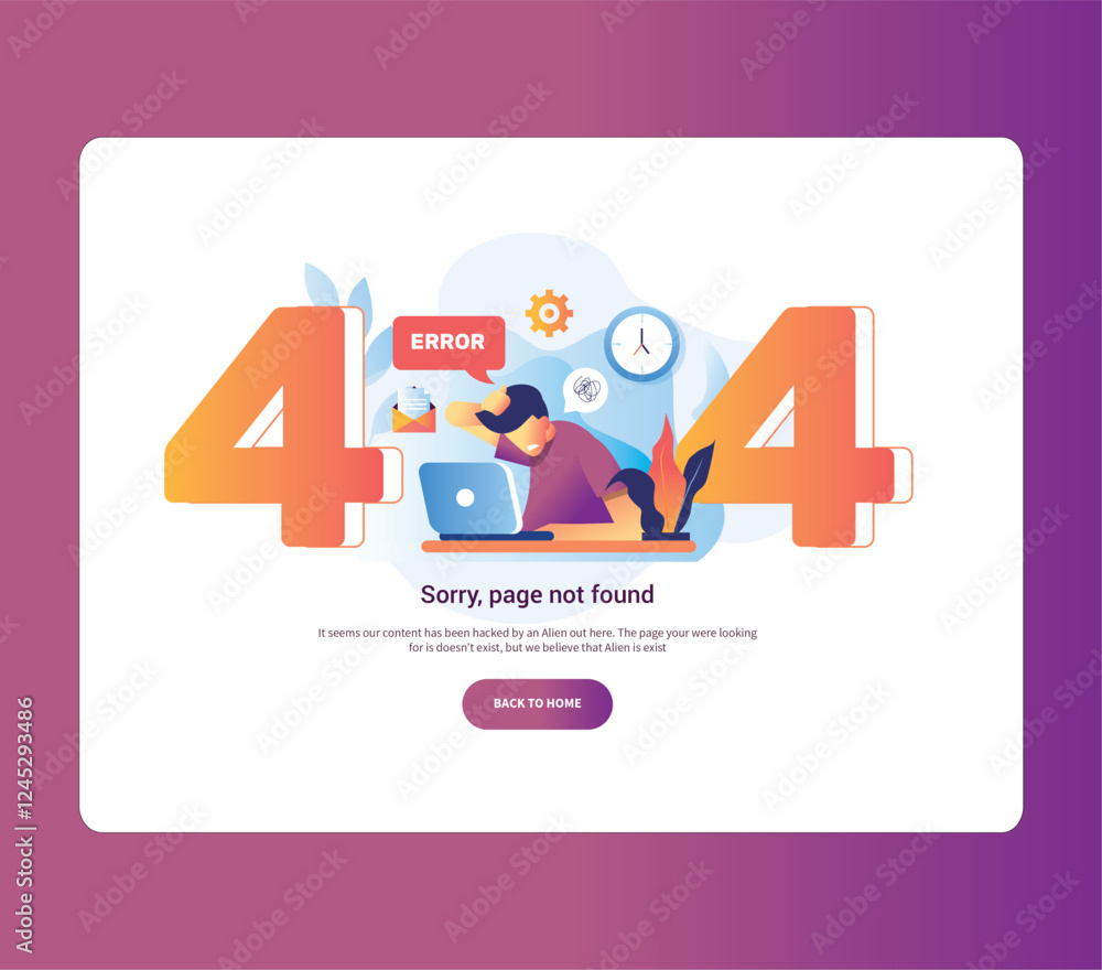 Poster vector illustration of page not found , error 404 code