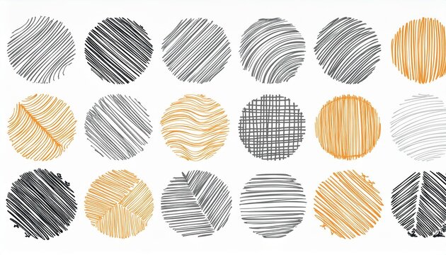 Brush line shape background abstract texture paint set. Hand drawn sketch doodle scribble brush geometric shape crayon effect background. Abstract arrow, circle, zigzag vector illustration.