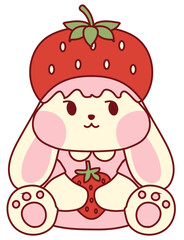 Fototapeta premium funny cartoon strawberry