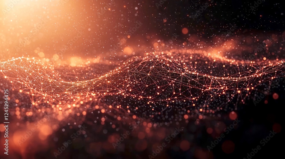 Poster abstract network connections: digital space, global communication, and data flow visualization