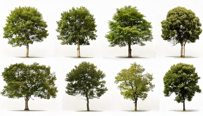 Obraz premium Collection of Isolated Trees on white background
