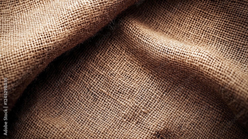 Poster high-resolution burlap texture: rustic brown fabric background for design projects