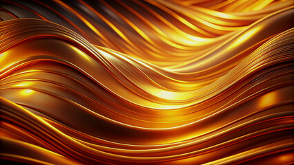 Abstract Gold Waves Background