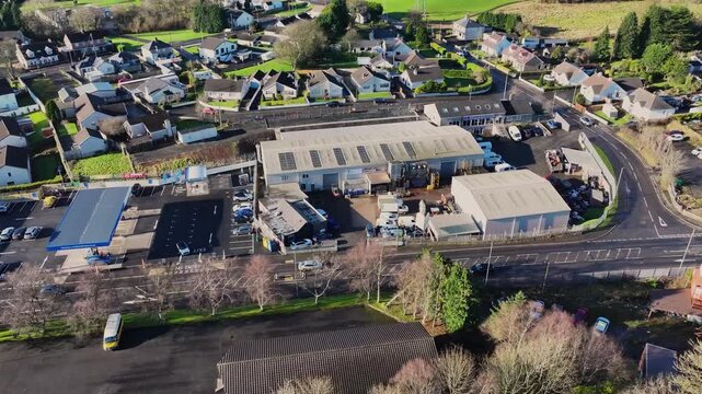 Aerial view of Martin & Hamilton Limited and Ashgrove Contract Furniture Ballymena Co Antrim Northern Ireland 03-02-2025