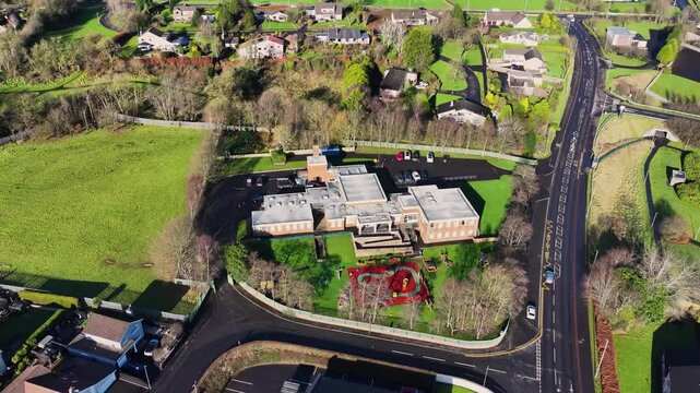 Aerial view of St Josephs Early Years School Centre Ballymena Co Antrim Northern Ireland