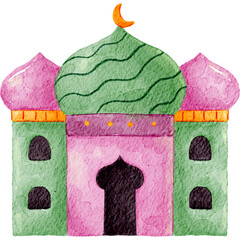 Mosque icon in the months of Ramdhan and Eid al-Fitr