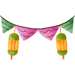 Decorative elements for the holy month of Ramadan and Eid al-Fitr