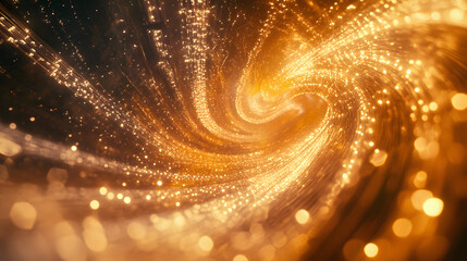 Golden Energy Flow Abstract Generative AI
