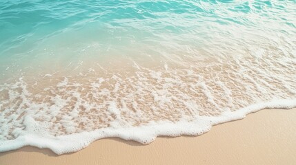 Serene Coastal Serenity: Turquoise Waters Kissing Golden Sands