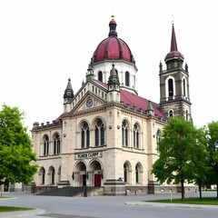 Naklejka premium Frauenkirche Lutheran church in Dresden Germany isolated on the white background