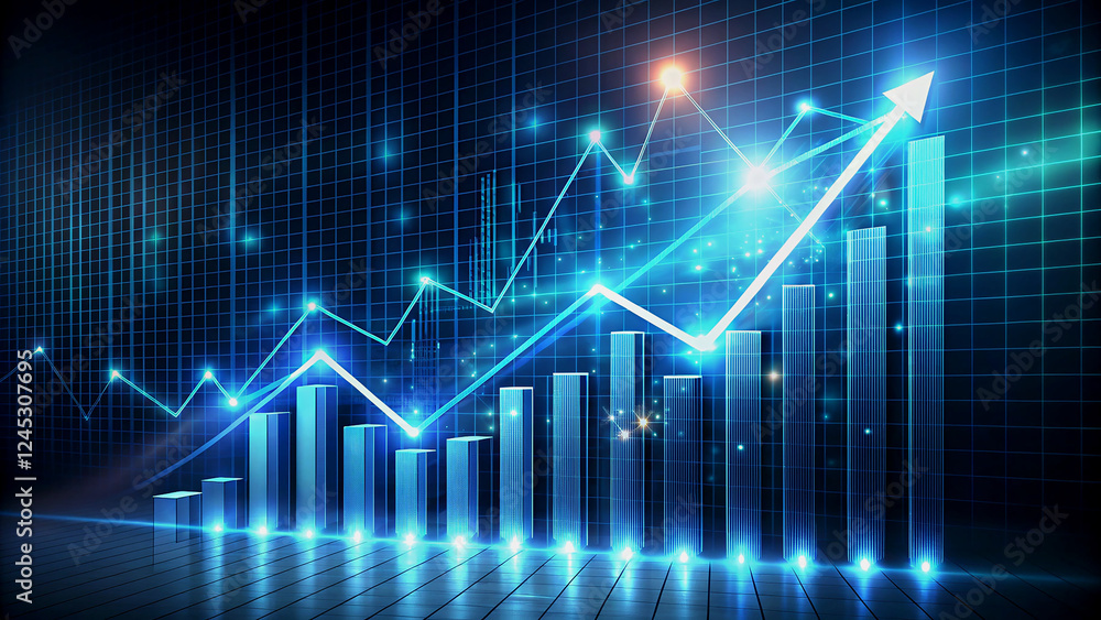Poster dynamic chart displaying growth and success